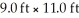 How many liters of air are in a room that measures and has a 10.0 ft ceiling? 1 in.= 2.54 cm (exactly); 1 L = 10<sup>3</sup> cm<sup>3</sup>
