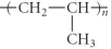 <strong>Which of the following represent the addition polymer formed from the compound below? CH<sub>2</sub>=CH-CH<sub>3</sub></strong> A)   B)   C)   D)   E)   <div style=padding-top: 35px> 