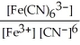 <strong>Give the expression for K<sub>f</sub> for Fe(CN)<sub>6</sub><sup>3-</sup>.</strong> A)   B)   C)   D) [Fe<sup>3+</sup>] [CN<sup>-</sup>]<sup>6</sup> E)   <div style=padding-top: 35px> 