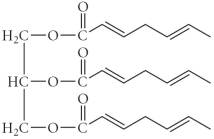 <strong>Choose the polyunsaturated triglyceride from the compounds below.</strong> A) B) C) D) E)