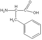 <strong>Match the following.</strong> A)glycine B)aspartic acid C)alanine D)serine E)phenylalanine F)lysine 1) 2) 3) 4) 5) 6)