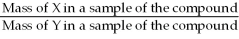 The correct formula for calculating mass percent of X in compound XY is: = Mass % X