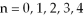 The possible values for the principal quantum numbers are: .