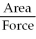 Pressure is calculated by: P = .