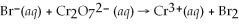 Balance the redox reaction in acid solution:   (l)