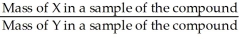 The correct formula for calculating mass percent of X in compound XY is: = Mass % X