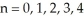 The possible values for the principal quantum numbers are:   .<div style=padding-top: 35px> 