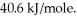 How many kJ of heat are needed to completely vaporize 3.30 moles of H<sub>2</sub>O? The heat of vaporization for water at the boiling point is