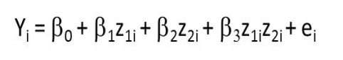 <strong>Figure TB 11-3 In the accompanying formula,β3 represents the____.</strong> A)intercept coefficient B)residual coefficient C)interaction of factors 1 and 2 D)mean difference for factor 3