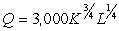 <strong>The given production function exhibits which of the following? </strong> A) constant returns to scale - for every 100% increase in input, there is a 100% increase in output. B) decreasing returns to scale - for every 100% increase in input, there is a .675% increase in output. C) decreasing returns to scale - for every 100% increase in input, there is a .425% increase in output D) increasing returns to scale - for every 100% increase in input, there is a 675% increase in output E) increasing returns to scale - for every 100% increase in input, there is a 425% increase in output.