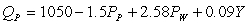 Using linear regression analysis, Tim's Home Supply Company estimated its demand function for paint with the following results.