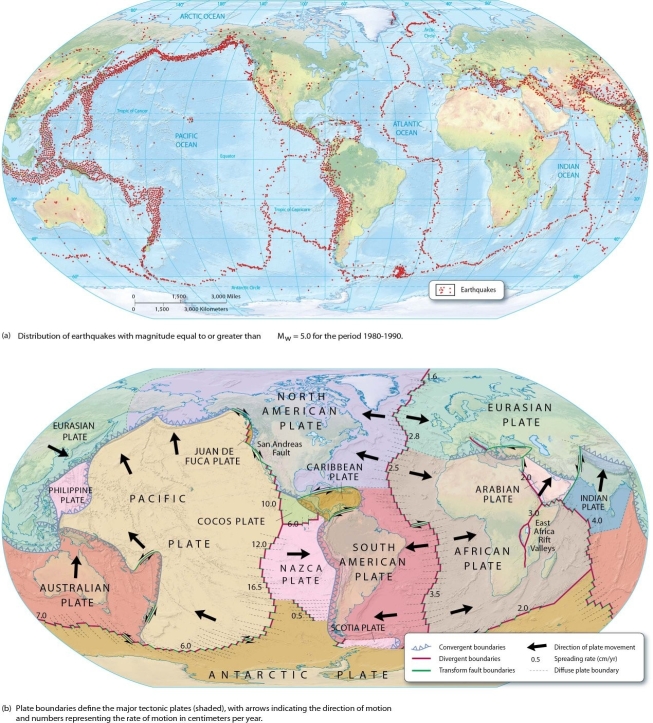 How has seismic activity been used in our understanding of plate boundaries?