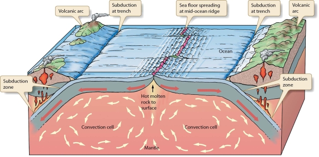 How does convection in the asthenosphere explain ocean basin features, heat flow, and the thickness of the lithosphere?