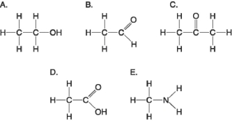 Figure 3.5 -Which molecule shown in Figure 3.5 would have a positive charge in a cell?