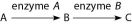 <strong>The following questions refer to the simple metabolic pathway in Figure 14.1. Figure 14.1 According to Beadle and Tatum's hypothesis, how many genes are necessary for this pathway?</strong> A) 0 B) 1 C) 2 D) 3 E) It cannot be determined from the pathway.