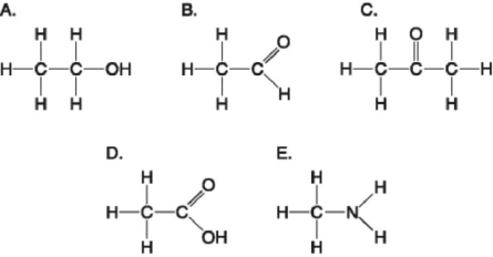 Figure 3.5 -Which molecules shown in Figure 3.5 contain a carbonyl group?
