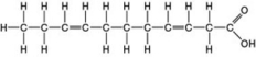 <strong>Use the following figure to answer the question. The molecule illustrated in the figure ________.</strong> A) is a saturated fatty acid B) stores genetic information C) will be liquid at room temperature D) is a carbohydrate