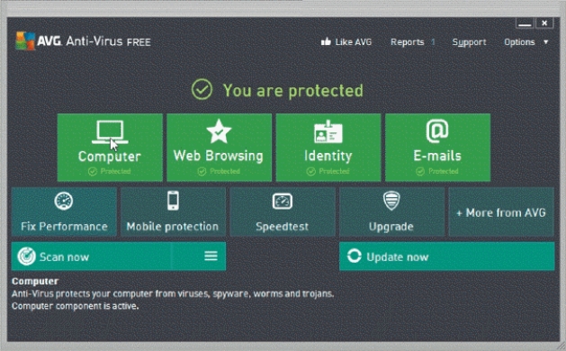 <strong> As shown in the accompanying figure, which of the following kinds of program protects a computer against viruses by identifying and removing any computer viruses found in memory, on storage media, or on incoming files?</strong> A)hoax B)secure C)antivirus D)antispyware