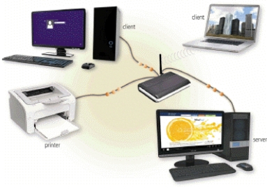 <strong>  Which of the following is a collection of computers and devices connected together, as shown in the accompanying figure, often wirelessly, via communications devices and transmission media?</strong> A)client base B)baseline C)network D)server farm <div style=padding-top: 35px> 