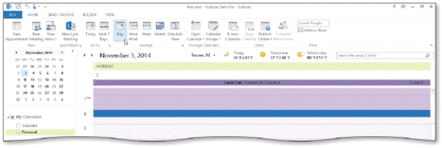  In the accompanying figure,the slashed bars indicate a(n)Out of Office appointment._________________________<div style=padding-top: 35px> 