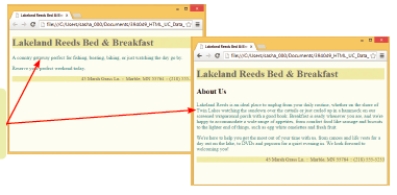 <strong> In the figure above, the paragraphs pointed to by the red arrows are formatted the same way because they _____ .</strong> A) are linked B) share an id C) belong to the same class D) have the same href value