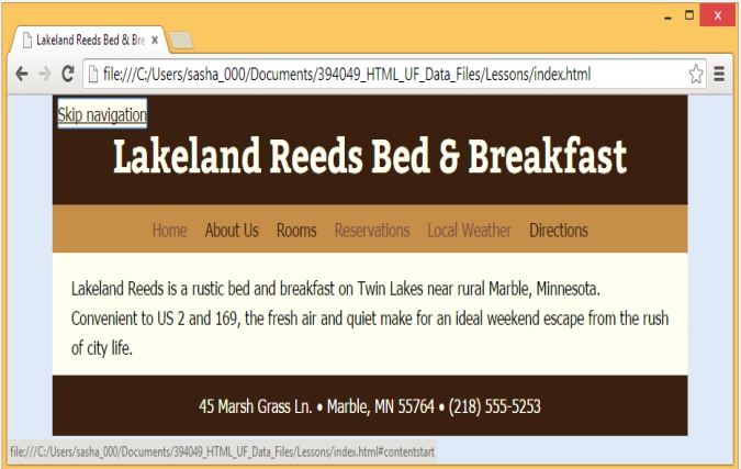  In the figure above, the text Skip navigation is considered to be a(n) ________________ link.