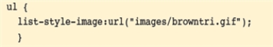 Referring to the figure above, the code specifies the file browntri.gif as the bullet character for ________________ lists.