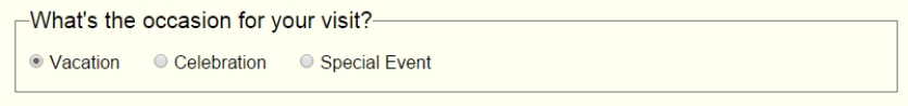<strong> Referring to the figure above, Vacation is chosen by default by using the ____ attribute.</strong> A) chosen B) checked C) marked D) button