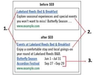 <strong> Referring to the area labeled 2. in the figure above, adding a page ____ enables the search result to display a concise page summary, rather than simply a random passage from the web page.</strong> A) name B) description C) content D) title