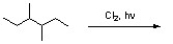Draw all monochlorination products expected from reaction of chlorine with 3,4-dimethylhexane. \textbf{ Circle } the major product.