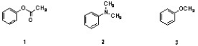 <strong>Which sequence correctly ranks the following aromatic rings in order of increasing rate of reactivity with chlorine and aluminum chloride? </strong> A) 1 < 2 < 3 B) 2 < 3 < 1 C) 3 < 2 < 1 D) 2 < 1 < 3 E) 1 < 3 < 2