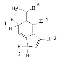 Which of the labeled H atoms (1 -5) in the following molecule would be predicted to be the most acidic?