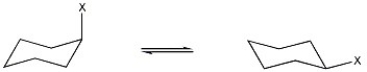 Consider the equilibrium shown below. When one looks at the equilibrium where X = CH<sub>3</sub> and the one where X = CH(CH<sub>3</sub>)<sub>2</sub>, how do the values of the equilibrium constants (Ks) compare?