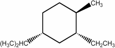 In the lowest energy conformation of the compound below, how many alkyl substituents are axial?