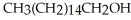 When spermaceti is heated in aqueous potassium hydroxide, and are formed. Provide the structure of spermaceti.
