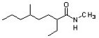 <strong>Identify the correct IUPAC systematic name for the structure below.  </strong> A) N-methyl-2-ethyl-5-methyloctanamide B) 6,N-dimethylnonane-3-carboxamide C) 5,N-dimethyl-2-ethyloctanamide D) 2-ethyl-5,N-dimethyloctanamide <div style=padding-top: 35px> 