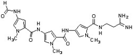 Distamycin and derivatives have exhibited antiviral, antibiotic, and antitumor activity by binding to the minor groove of DNA (J. Med. Chem. 2004, 2133). Place a line through each bond of distamycin that would be cleaved by acid hydrolysis.  <div style=padding-top: 35px> 