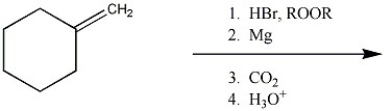 Provide the major organic product of the following reaction sequence.