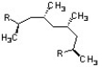 <strong>Shown below is a segment of polypropylene. Which of the following terms describes the stereochemistry of the methyl substituents? </strong> A) atactic B) isotactic C) syndiotactic D) tacky E) peritactic