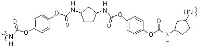 Provide the structure of each monomer unit used in the formation of the following polymer.