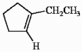 Circle the coplanar atoms in 1-ethylcyclopentene shown below.