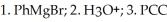 Provide the major organic product which results when pentanal is subjected to the following sequence of steps: