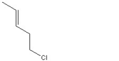 <strong>When 1 mole of anhydrous HCl is reacted with excess 1,3-pentadiene, both the 1,2 and the 1,4-addition products are formed. Which of the following structures shown below is the least likely to be one of these products? (Note: When a chiral carbon is formed in this reaction a racemic mixture results, only one of the two possible enantiomers is shown.)</strong> A) B) C) D) E)