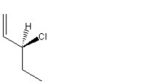 <strong>When 1 mole of anhydrous HCl is reacted with excess 1,3-pentadiene, both the 1,2 and the 1,4-addition products are formed. Which of the following structures shown below is the least likely to be one of these products? (Note: When a chiral carbon is formed in this reaction a racemic mixture results, only one of the two possible enantiomers is shown.)</strong> A) B) C) D) E)