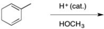 Draw the 2 organic products expected from this reaction, label them as thermodynamic or kinetic and tell which predominates at -80°C.