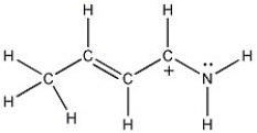 One resonance structure of a cation is shown. Provide the other reasonable resonance structures.
