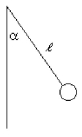FIGURE 6-14   -A 20.0-gram mass is attached to a 120 cm-long string as shown in Figure 6-14. The tension in the string is measured to be 0.200 N. What is the angle α?