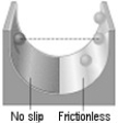 <strong>FIGURE 10-1 A ball is released from rest on a no-slip surface, as shown. After reaching its lowest point, the ball begins to rise again, this time on a frictionless surface as shown in Figure 10-1. When the ball reaches its maximum height on the frictionless surface, it is</strong> A) at a greater height as when it was released. B) at a lesser height as when it was released. C) at the same height as when it was released. D) impossible to tell without knowing the mass of the ball. E) impossible to tell without knowing the radius of the ball.