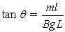 <strong>FIGURE 22-5 A metal bar of mass m and length L is suspended from two conducting wires, as shown in the sketch in Figure 22-5. A uniform magnetic field points vertically downward. Choose the expression that best describes the condition satisfied by the angle θ that the suspending wires make with the vertical when the bar carries a current I.</strong> A) B) C) D) E)