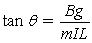 <strong>FIGURE 22-5 A metal bar of mass m and length L is suspended from two conducting wires, as shown in the sketch in Figure 22-5. A uniform magnetic field points vertically downward. Choose the expression that best describes the condition satisfied by the angle θ that the suspending wires make with the vertical when the bar carries a current I.</strong> A) B) C) D) E)